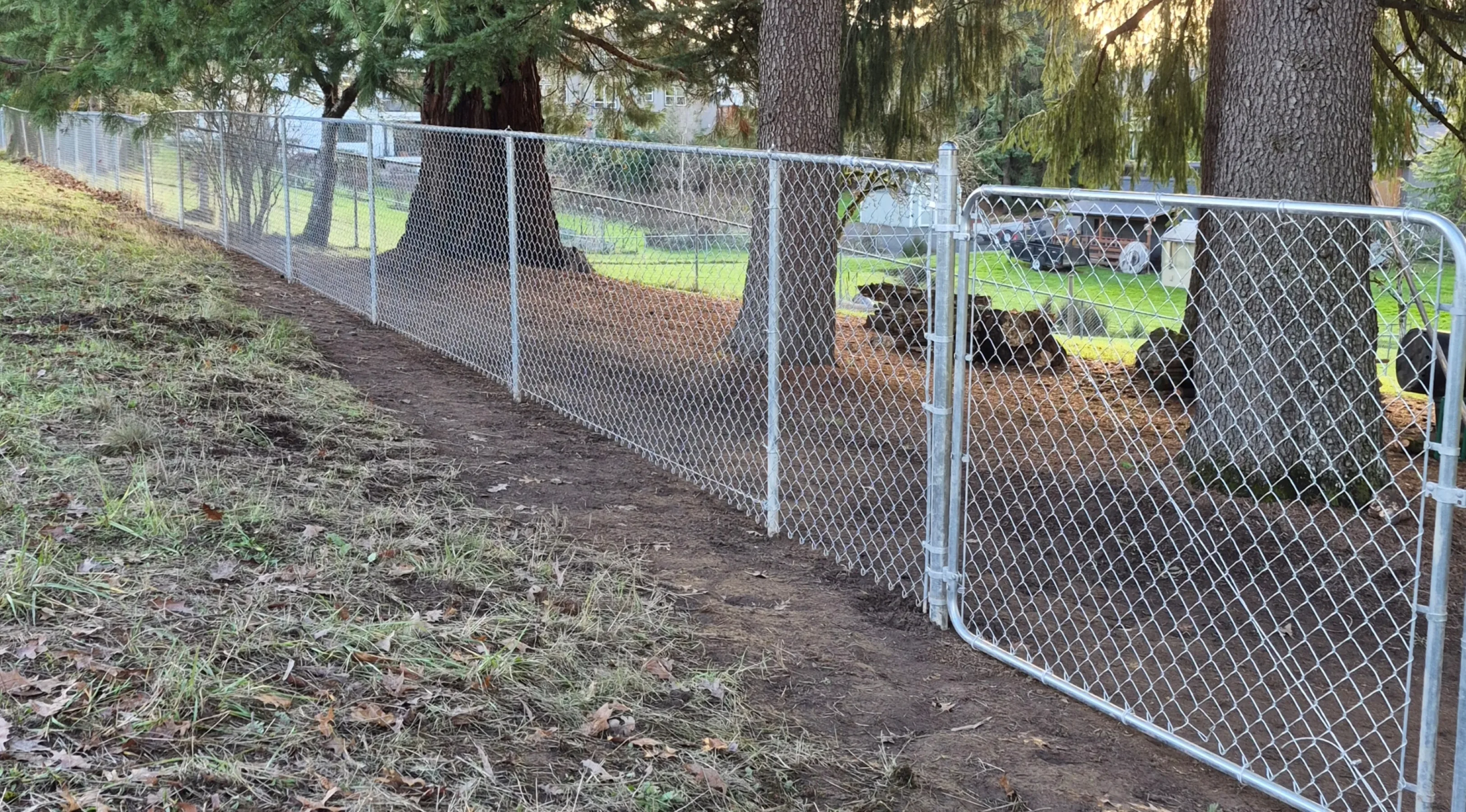 Chain-link fence installation